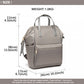 Miss Lulu Portable Waterproof Nylon Backpack School Bag Grey