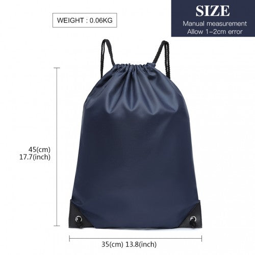 Kono Polyester Drawstring Backpack - Navy