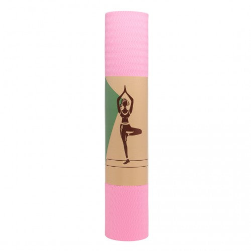 Kono TPE Non-Slip Classic Yoga Mat - Purple & Pink