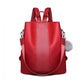 Miss Lulu Two Way Backpack Shoulder Bag With Pom Pom Pendant - Red