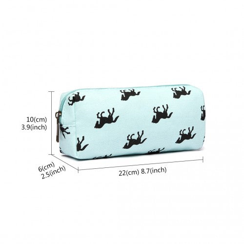 Miss Lulu Canvas Pencil Case Horse Blue