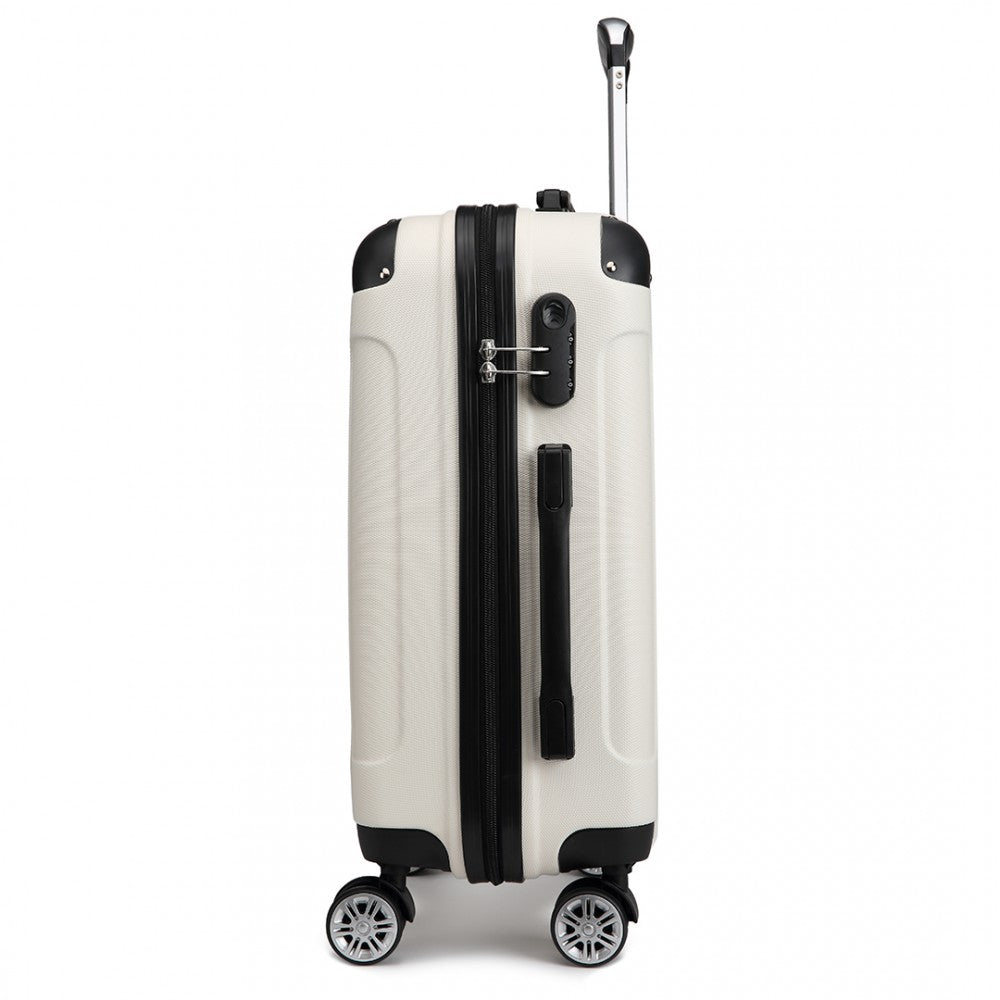 Kono 24 Inch Abs Hard Shell Suitcase Luggage - Beige