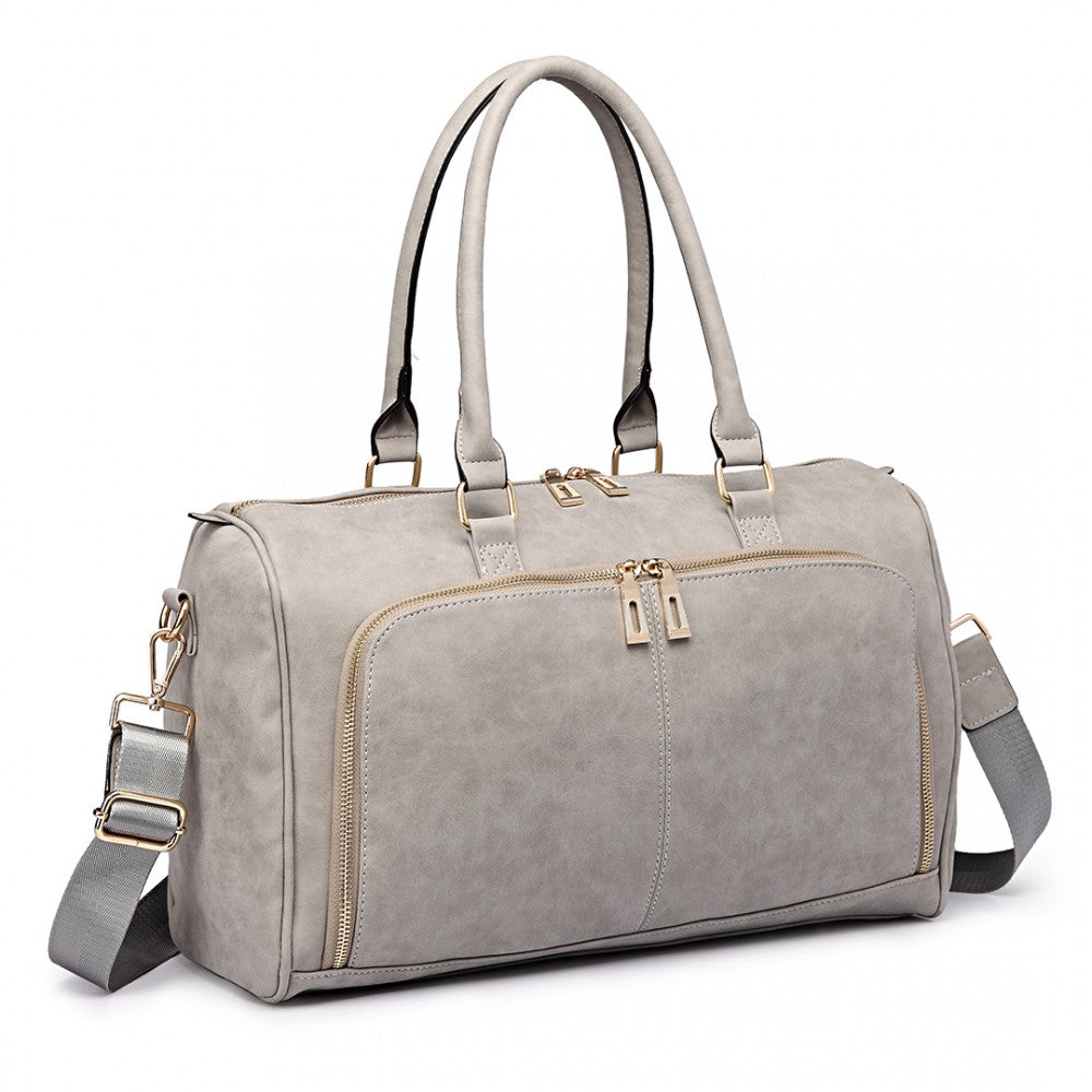 Miss Lulu Leather Look Maternity Changing Shoulder Bag Grey