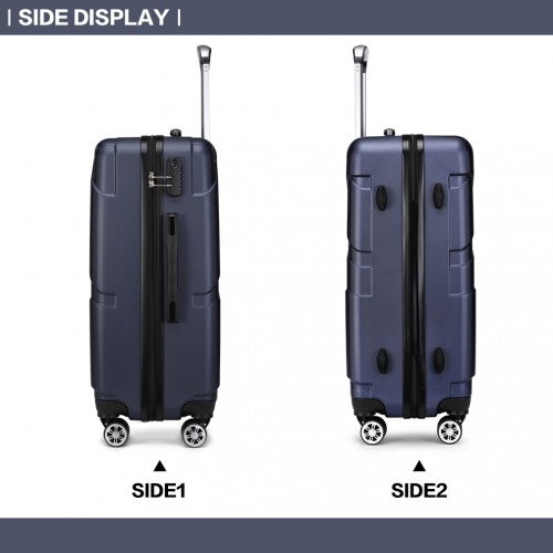Kono 20-24-28” Bandage Effect Hard Shell Suitcase - Navy