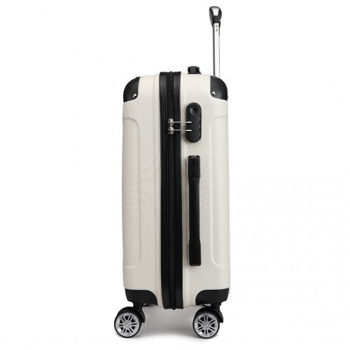 Kono 24 Inch Abs Hard Shell Suitcase Luggage - Beige