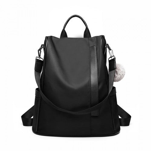 Miss Lulu Two Way Anti-Theft Backpack With Pom Pom Pendant