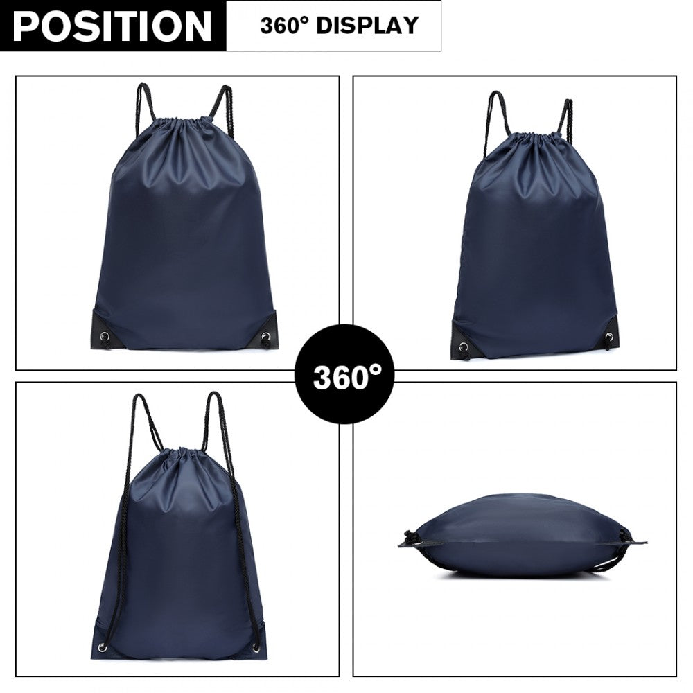 Kono Polyester Drawstring Backpack - Navy