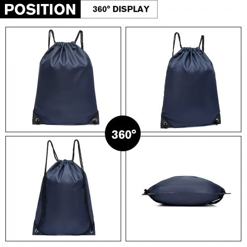 Kono Polyester Drawstring Backpack - Navy