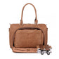 Miss Lulu Leather Look Maternity Changing Shoulder Bag Brown