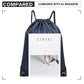 Kono Polyester Drawstring Backpack - Navy