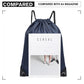 Kono Polyester Drawstring Backpack - Navy