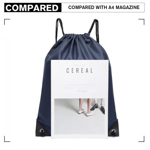 Kono Polyester Drawstring Backpack - Navy