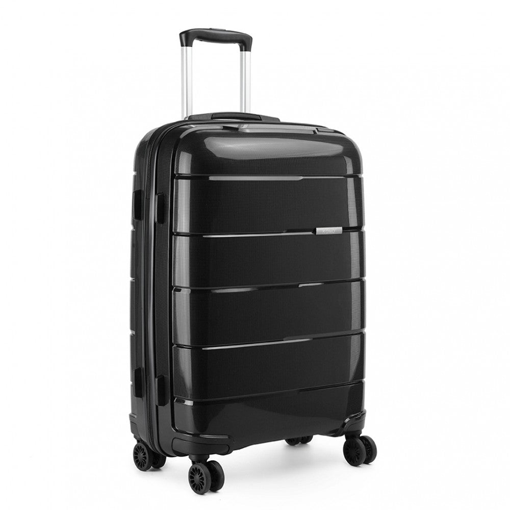 Kono 20/24/28” Hard Shell PP Suitcase Set - Black