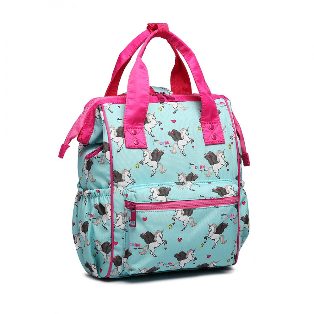 Miss Lulu Child's Unicorn Backpack With Pencil Case - Blue