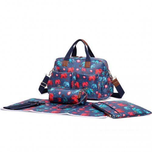 Miss Lulu Maternity Baby Changing Bag Elephant Navy