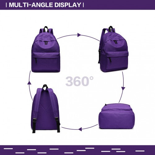 Miss Lulu Large Plain Unisex Backpack