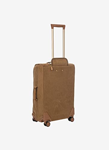 Bric's Suitcase Life Collection, Medium Suitcase with Zippered Pockets and 4 Wheels, Suede Effect, Dimensions 40x65x24, Blue