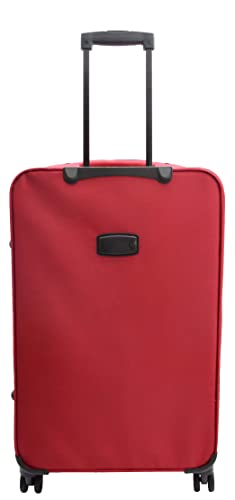 House Of Leather Medium Size Suitcase Four Wheel Expandable Luggage Cosmic Red