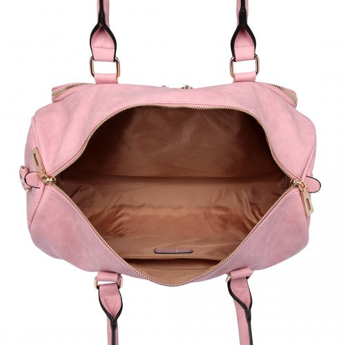 Miss Lulu Leather Look Maternity Changing Shoulder Bag Pink