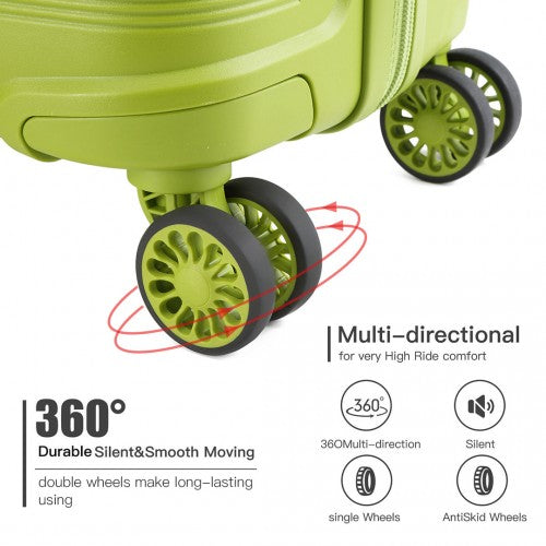 Kono 24 Inch Bright Hard Shell Pp Suitcase - Classic Collection - Green