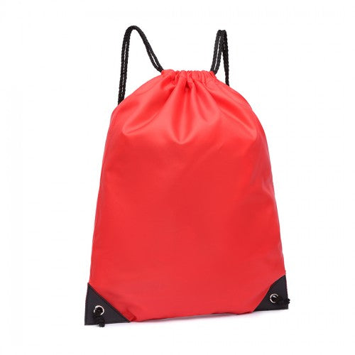 Kono Polyester Drawstring Backpack - Red