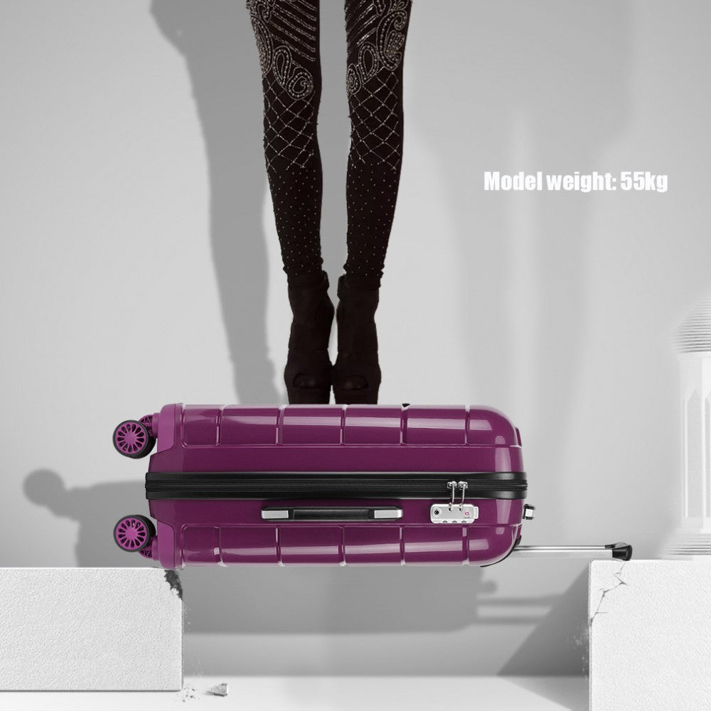Kono 20/24/28” Hard Shell PP Suitcase Set - Purple