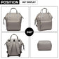 Miss Lulu Portable Waterproof Nylon Backpack School Bag Grey