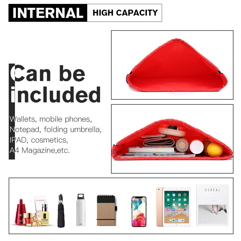 Kono Polyester Drawstring Backpack - Red