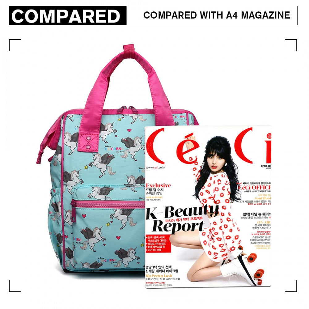 Miss Lulu Child's Unicorn Backpack With Pencil Case - Blue