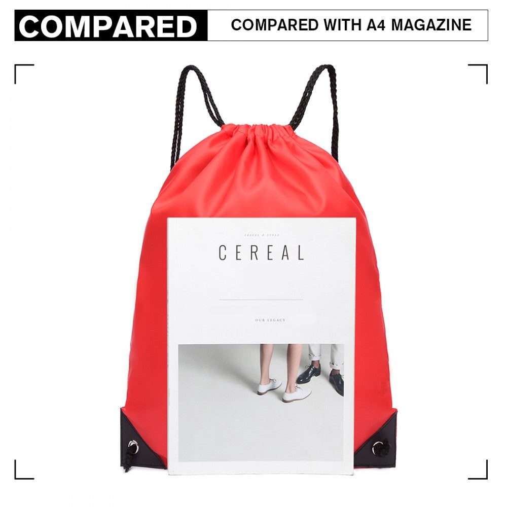 Kono Polyester Drawstring Backpack - Red