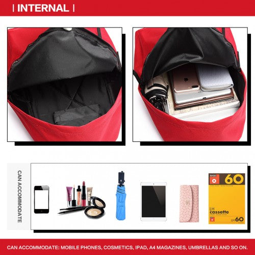 Miss Lulu Large Plain Unisex Backpack