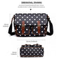 Miss Lulu Oilcloth Satchel Polka Dot Black