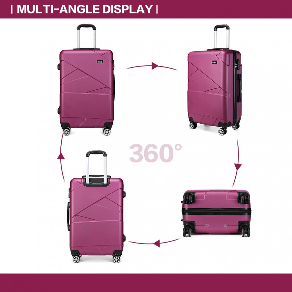 Kono 20 Inch Bandage Effect Hard Shell Suitcase - Purple