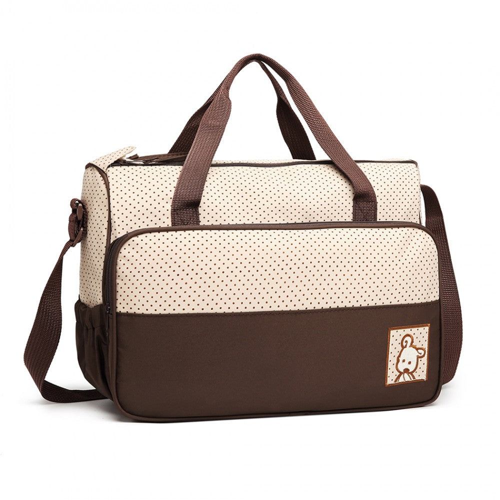 Miss Lulu Polyester 5 Pcs Set Maternity Baby Changing Bag Dot - Brown