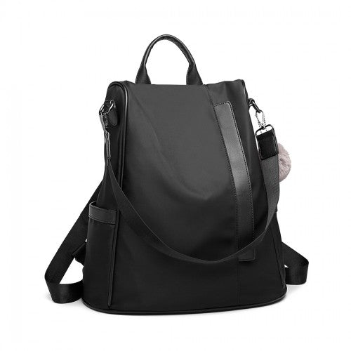Miss Lulu Two Way Anti-Theft Backpack With Pom Pom Pendant