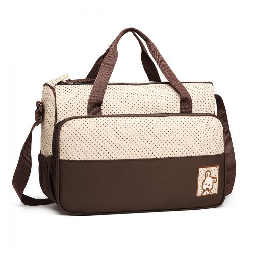 Miss Lulu Polyester 5 Pcs Set Maternity Baby Changing Bag Dot - Brown