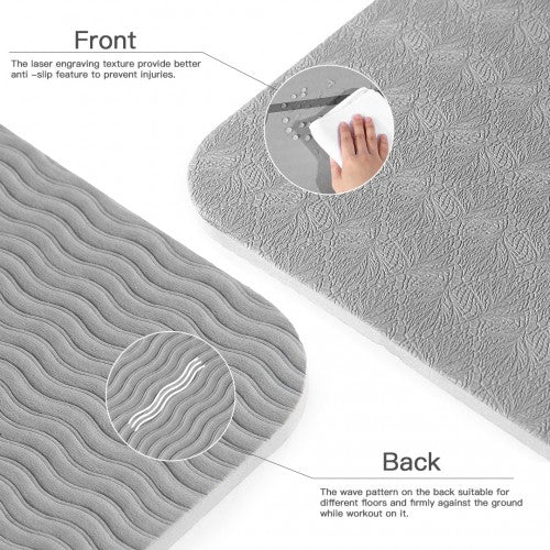 Kono TPE Non-Slip Classic Yoga Mat - Grey