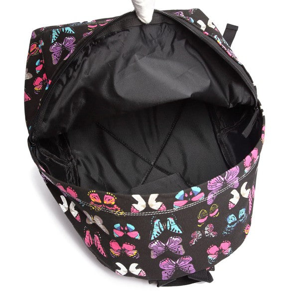 Miss Lulu Large Backpack Butterfly Black