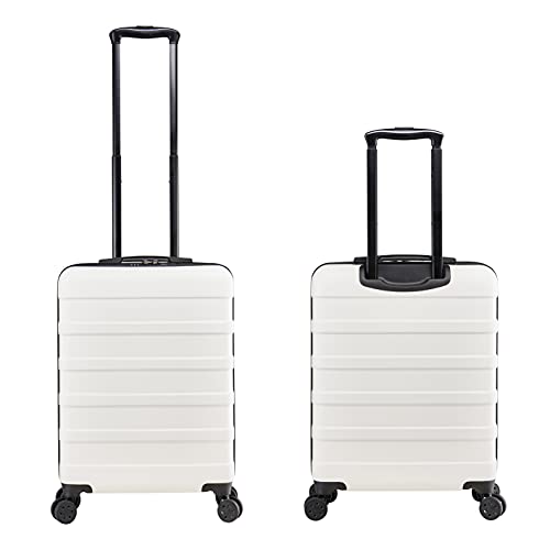 Cabin Max Anode Cabin Suitcase 55x40x20 Built in Lock, Lightweight, Hard Shell, 4 Wheels, Suitable for Ryanair, Easyjet, Jet 2 Paid Carry on (Arctic White, 55 x 40 x 20 cm)