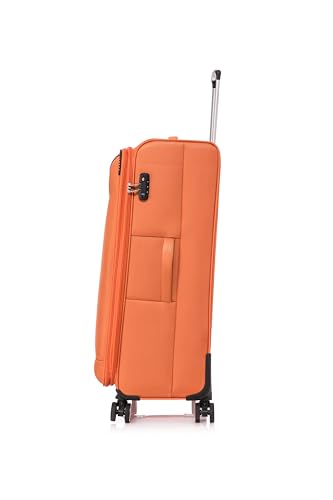 ATX Luggage Large Suitcase Expandable Durable Lightweight Suitcase with 4 Dual Spinner Wheels & Built-in TSA Lock (Orange/Black, 29 Inches, 110 Liters)