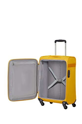 Samsonite Citybeat - Spinner S (Length: 40 cm), Cabin Luggage, 55 cm, 42 L, Yellow (Golden Yellow), Yellow (Golden Yellow), Spinner S (55 cm - 42 L), Hand Luggage