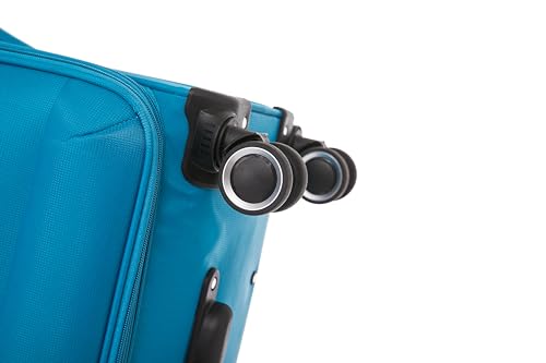 ATX Luggage Large Suitcase Expandable Durable Lightweight Suitcase with 4 Dual Spinner Wheels & Built-in TSA Lock (Blue/Yellow, 29 Inches, 110 Liters)