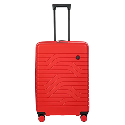 Bric's Hard-Shell Expandable Suitcase Ulisse B|Y Collection, Suitcase with 4 Wheels, Resistant and Ultralight, USB Port, Integrated TSA Lock, Dimensions 49x71x28/32, Red