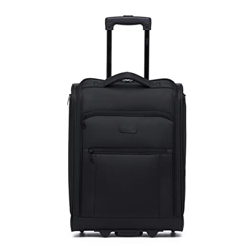 Flight Knight 55x40x20cm Ryanair Maximum Size Carry On Priority Hand Luggage Case Approved & Tested - 2 Wheels - Ultra Lightweight Durable Soft Case Textile Cabin Suitcase
