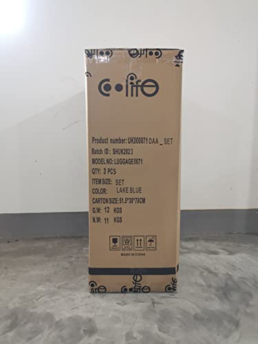 COOLIFE Hard Shell Suitcase with TSA Lock and 4 Spinner Wheels Lightweight 2 Year Warranty Durable (Turquoise Green, 3 Pcs Set)