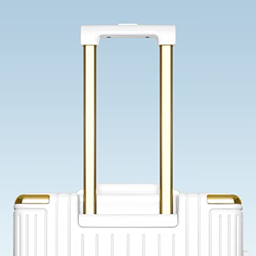 GinzaTravel Aluminum Frame+PC Suitcase Bright Color Suitcase TSA Combination Lock Universal Wheel, White, 0, Ginzatravel Classic Aluminum Frame Suitcase