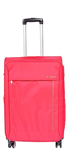 House Of Leather Medium Size Soft Suitcase 8 Wheel Spinner Expandable Luggage Travel Holiday Bags Malaga Red (Red, Medium: H: 67 x L: 43 x E: 26/5 cm, 3.6kg)