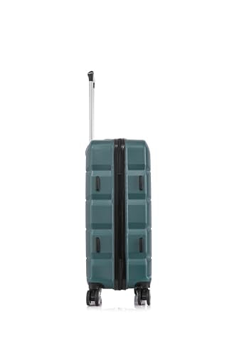 ATX Luggage Medium Suitcase Super Lightweight Durable ABS Hard Shell Suitcase with 4 Dual Spinner Wheels and Built-in TSA Lock (Forest Green, 24Inches, 65Liter)