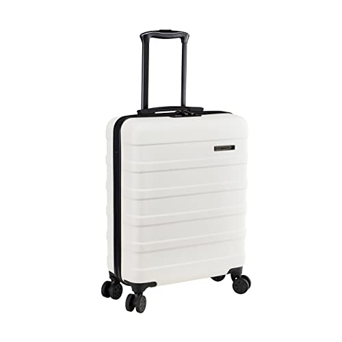 Cabin Max Anode Cabin Suitcase 55x40x20 Built in Lock, Lightweight, Hard Shell, 4 Wheels, Suitable for Ryanair, Easyjet, Jet 2 Paid Carry on (Arctic White, 55 x 40 x 20 cm)