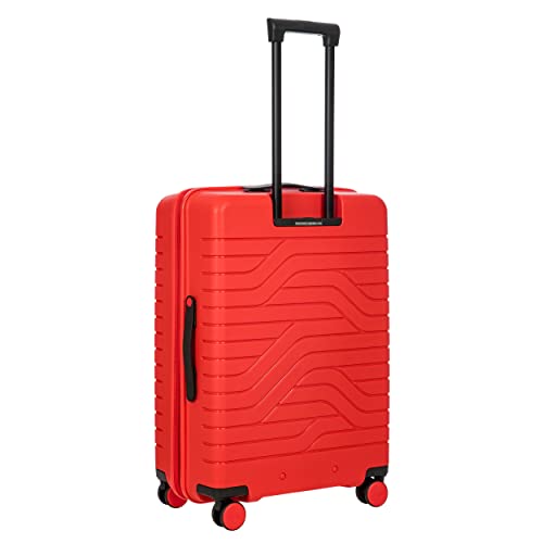 Bric's Hard-Shell Expandable Suitcase Ulisse B|Y Collection, Suitcase with 4 Wheels, Resistant and Ultralight, USB Port, Integrated TSA Lock, Dimensions 49x71x28/32, Red
